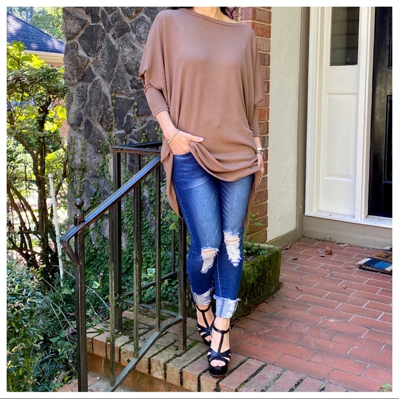 OVERSIZED LOOSE FIT DARK MOCHA KNIT SWEATER - Picture 3 of 9